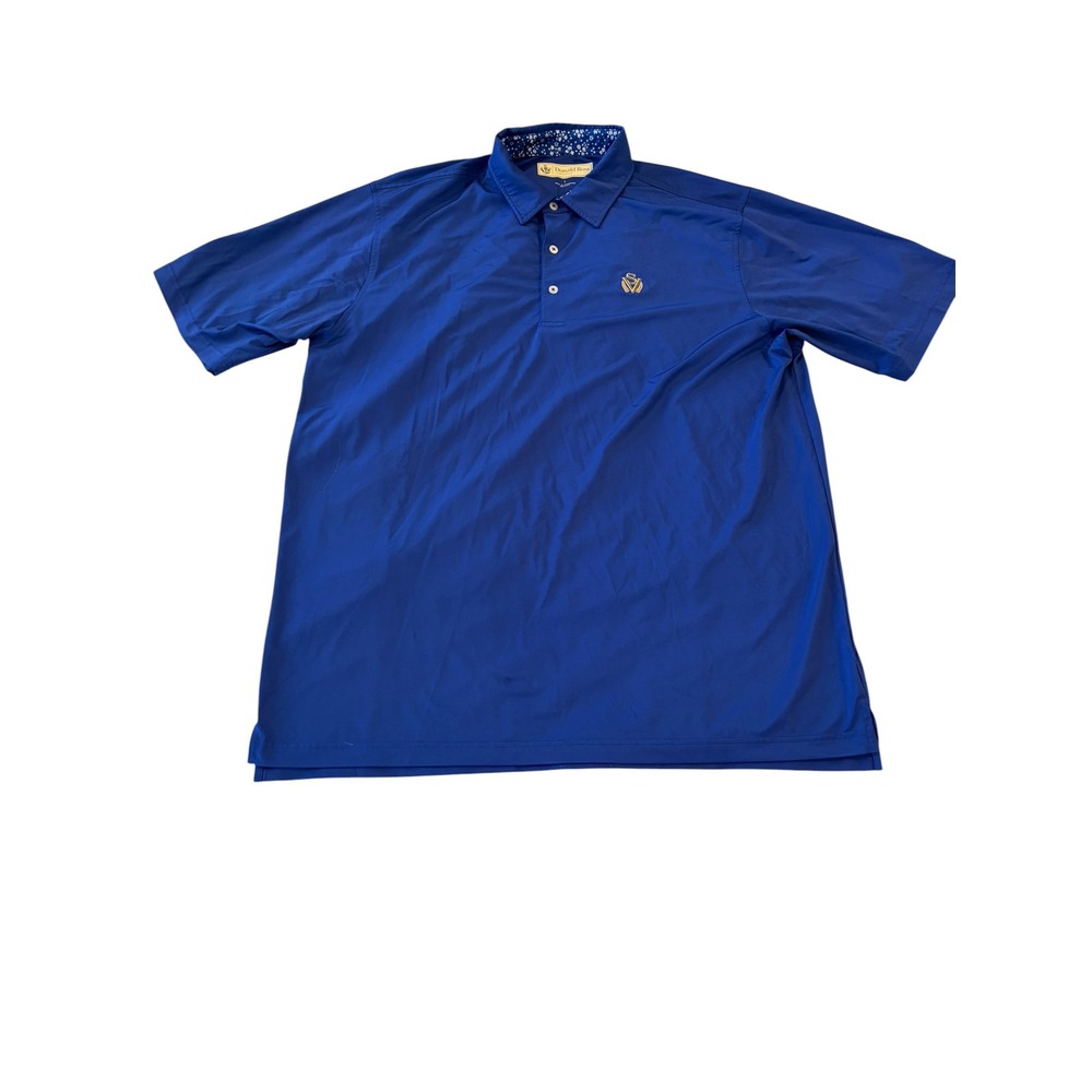 Donald Ross Sage Valley Golf Club Logo Polo Shirt Blue Mens Large Performance